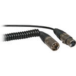 K-Tek XLR Male to Low-Profile Right-Angle XLR Female Coiled Cable - 3-15"