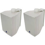 Atlas SM42T-W - Two-Way Weather-Resistant Surface Speaker (Pair, White)