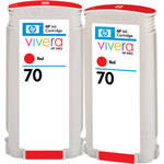 HP / Hewlett-Packard HP 70 Red Ink Cartridge Twin Pack