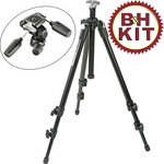 Manfrotto by Bogen Imaging 055XDB Tripod Legs (Black) with 804RC2 3-Way Pan/Tilt Head - Supports 8.8 lbs (4kg)