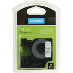 Dymo 45113 D1 Tape Cassette (Black Print, White Tape - 1/2" x 23')
