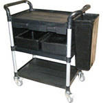 Luxor 3-SHELF SERVING CART w/ACCESSORIES/BLK