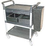 Luxor 3-SHELF SERVING CART w/ACCESSORIES/SLV