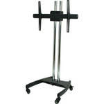 Luxor LDDFS80S 80" Digital Display Floor Stand (Black Base, Silver Poles)