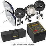 Novatron 1000 W/S 3-Light Kit with Umbrellas, Stands, Soft Case (120V)
