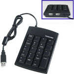 Toshiba Slim USB Numeric Keypad with 2-Port USB Hub