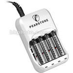 Pearstone Baterias "AA" N�quel Metal Hidreto (NiMH) 2900mAh Recarreg�veis com Carregador de 30 Minutos (Pack c/ 4)