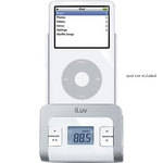 iLuv i707WHT FM Transmitter with Integrated Car Adapter for iPod (White)
