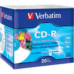 Verbatim CD-R Inkjet Printable Recordable CD with Slim Jewel Case (Pack of 20)