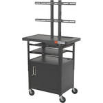 Balt Model 27530, Height Adjustable Flat Panel TV Cart with Cabinet (Black)