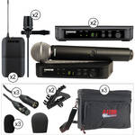 Shure S�rie PG - Kit Combo Duplo com Microfone de M�o e Lapela Sem Fio (M7 / 662 - 674MHz)