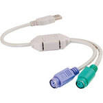 CablesToGo 1' (0,3m) USB para Adaptador de Mouse e Teclado Duplo PS/2 (Bege)