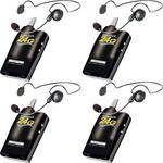 Eartec 4 Simultalk 24G Beltpacks w/ Cyber Headsets