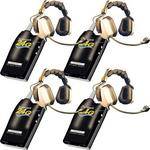 Eartec 4 Simultalk 24G Beltpacks w/ Max Double Headsets