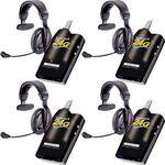 Eartec 4 Simultalk 24G Beltpacks w/ ProLine Single Headsets
