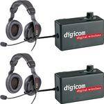 Eartec 2 Digicom Communication Radios w/ ProLine Double Headsets