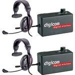 Eartec 2 Digicom Communication Radios w/ ProLine Single Headsets