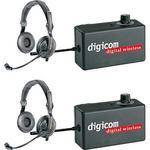 Eartec 2 R�dios de Comunica��o Digicom c/ Headsets SlimLine Double