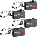 Eartec 4 Digicom Communication Radios w/ Cyber Headsets