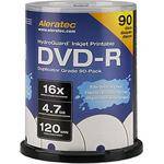 Aleratec DVD-R HydroGuard Inkjet Hub Printable Recordable Disc (Spindle Pack of 90)
