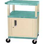 H. Wilson Tuffy 24 x 34 x 18" (WxHxD) Cart w/ Locking Cabinet (Aqua)