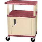 H. Wilson Tuffy 24 x 34 x 18" (WxHxD) Cart w/ Locking Cabinet (Burgundy)