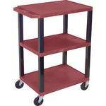 H. Wilson WT34SBU Commercial Busing Cart (24 x 24 x 18", Burgundy) 
