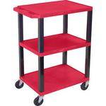 H. Wilson WT34SR Commercial Busing Cart (24 x 24 x 18", Red) 