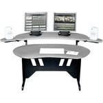 Middle-Atlantic EL-PS 84" Edit Center Desk with Overbridge (Pepperstone)