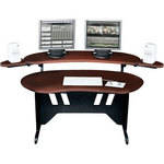 Middle-Atlantic EL-DC 84" Edit Center Desk with Overbridge (Dark Cherry)