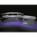 Middle-Atlantic ELUR+D12D-PS 84" Edit Center Desk with Overbridge & Dual Bay Outboard Rack(Pepperstone)