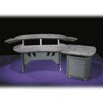 Middle-Atlantic ELUR+S12D-PS 84" Edit Center Desk with Overbridge & 12 Space Rack (ELUR+S12D-PS)