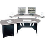 Middle-Atlantic ES+S12D-PS 60" Edit Center Desk with Overbridge & 12 Space Rack (Pepperstone)