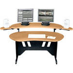 Middle-Atlantic ES-HM 60" Edit Center Desk with Overbridge (Honey Maple)