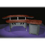Middle-Atlantic ESUR+S12D-DC 60" Edit Center Desk with Overbridge & 12 Space Rack (Dark Cherry)