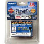 Brother TZFX231 1/2" Black on White Flexible ID Tape (26.2')