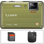 Panasonic Lumix DMC-TS1 Digital Camera with Basic Accessory Kit (Green)