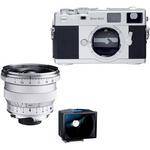 Zeiss Ikon Rangefinder Film Camera, 18mm f/4 Distagon T* ZM Lens, 18mm ZI Viewfinder Bundle (Silver)