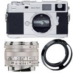 Zeiss Ikon Rangefinder Film Camera, 28mm f/2.8 Biogon T* ZM Lens, 28mm ZI Viewfinder Bundle (Silver)