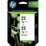 HP / Hewlett-Packard 22 Twinpack Tri-color Inkjet Print Cartridges