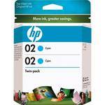 HP / Hewlett-Packard 02 Twinpack Cyan Ink Cartridges