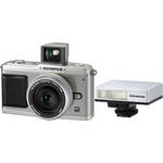 Olympus E-P1 PEN Digital Camera w/ 17mm f/2.8 Lens & FL-14 Flash (Silver & Black)
