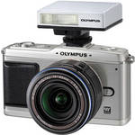 Olympus E-P1 PEN Digital Camera w/ 14-42mm Lens & FL-14 Flash (Silver & Black)