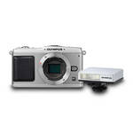Olympus E-P1 PEN Digital Camera Body w/ FL-14 Flash (Silver & Black)