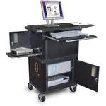 H. Wilson WTPSCE Ultimate Video Presentation Station with 2 Cabinets - 24 x 41 x 18" (Black)