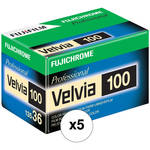 Fujifilm RVP 135-36 Fujichrome Velvia 100 Professional Color Slide Film (5 Rolls)