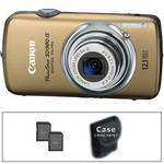 Canon PowerShot SD980 IS Digital Camera with Basic Accessory Kit (Gold) 
