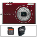 Nikon CoolPix S640 Digital Camera (Red) with Basic Accessory Kit