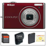 Nikon CoolPix S640 Digital Camera (Red) with Deluxe Accessory Kit