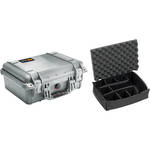 Pelican 1450 Case with Dividers (Silver) 